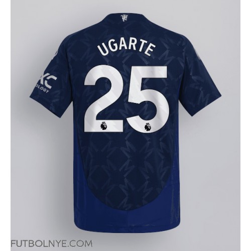 Camiseta Manchester United Manuel Ugarte #25 Visitante Equipación 2024-25 manga corta